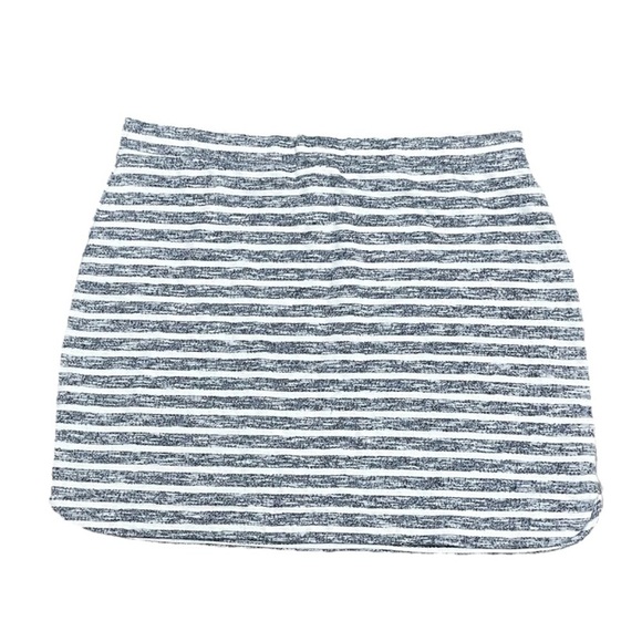 Kenji Terry Cloth Blue Striped Casual Knit Pull On Nautical Button Prep Skirt XL - Picture 2 of 6